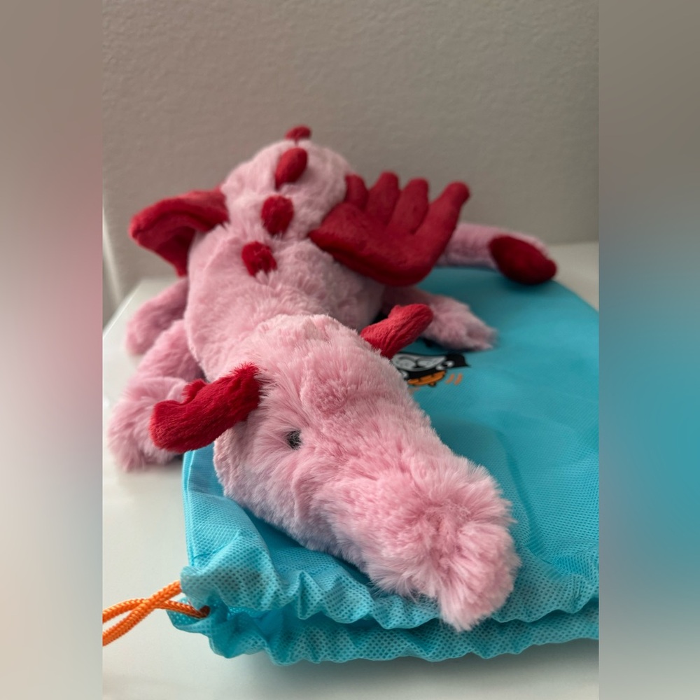 Authentic NWT Jellycat Heart Dragon Rare ONLY ONE Valentines Day Love Dust Bag